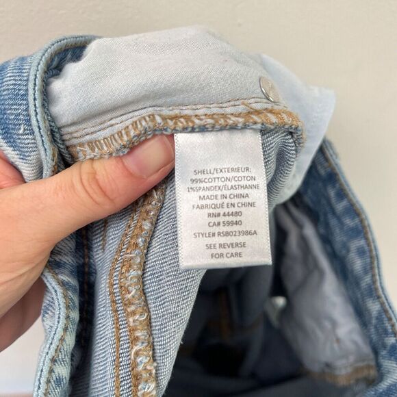 Tinseltown Women's Stonewash Skinny Jeans 5 Distressed High Rise Raw Hem Denim - Picture 7 of 8